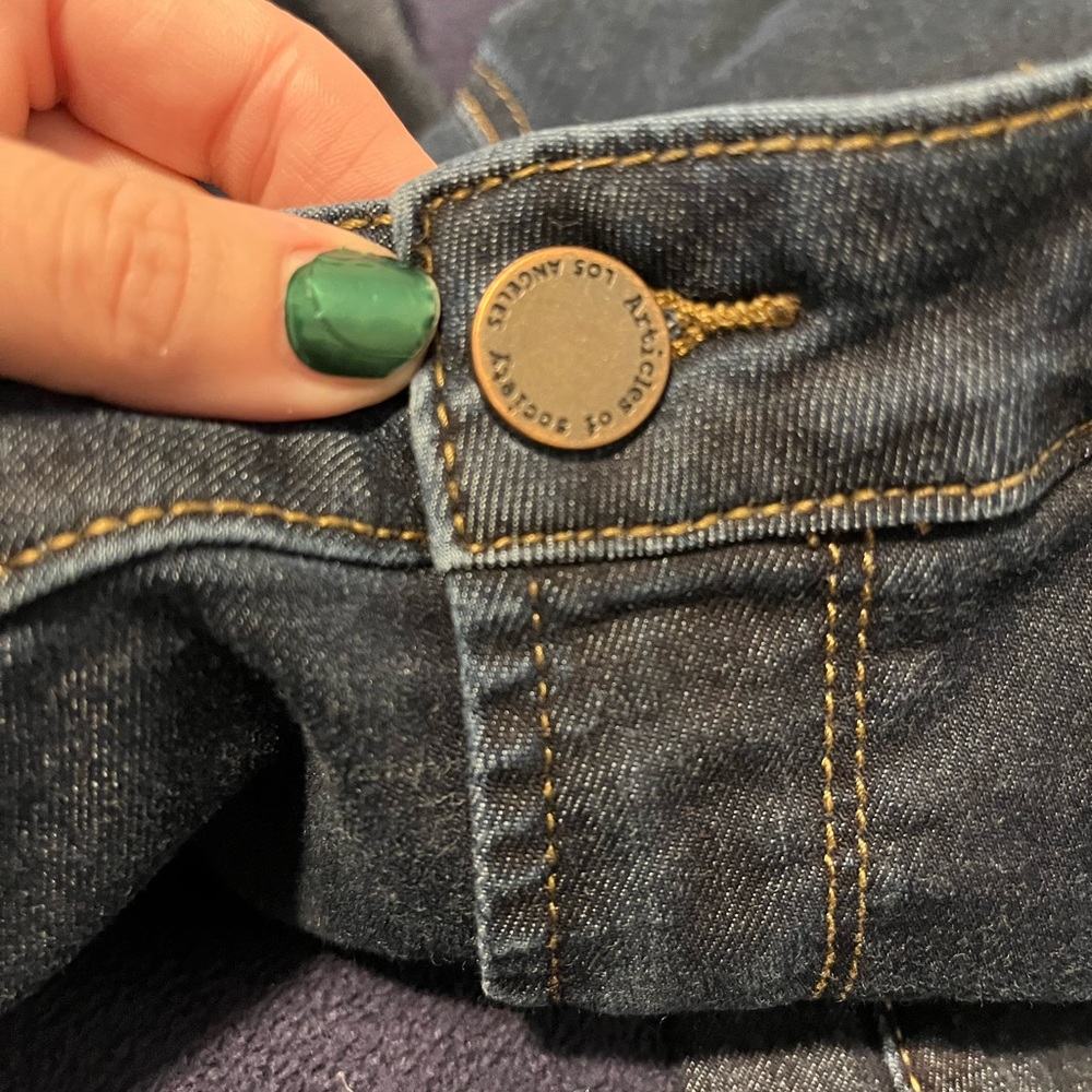 Articles of‎ Society dark wash raw hem flare leg denim jeans women’s size 31 - Picture 11 of 12